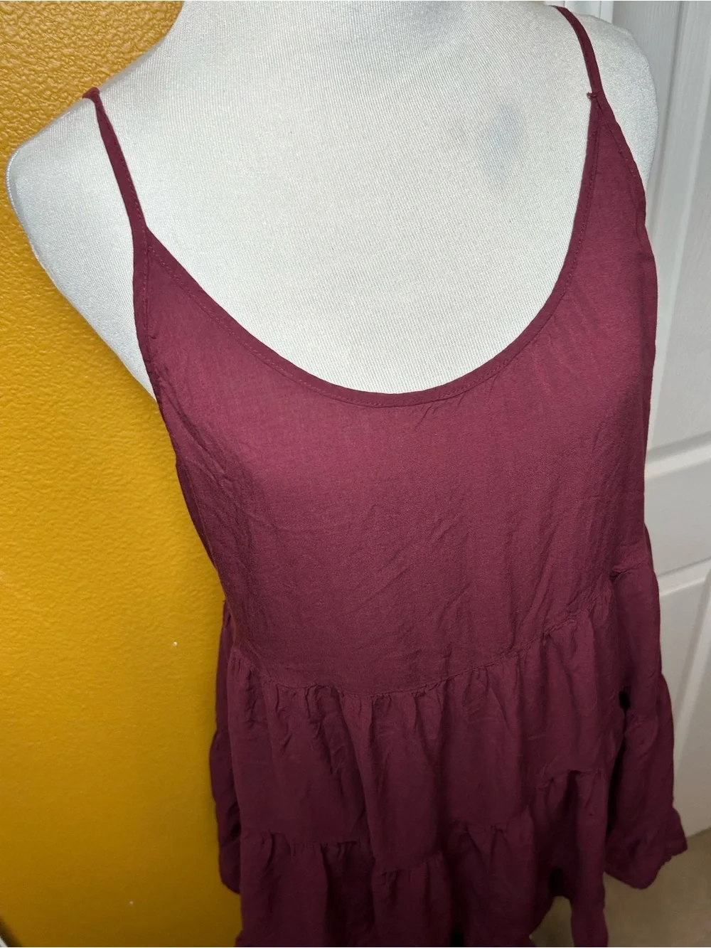 It Girl, BRANDY MELVILLE, burgundy baby doll dress!!